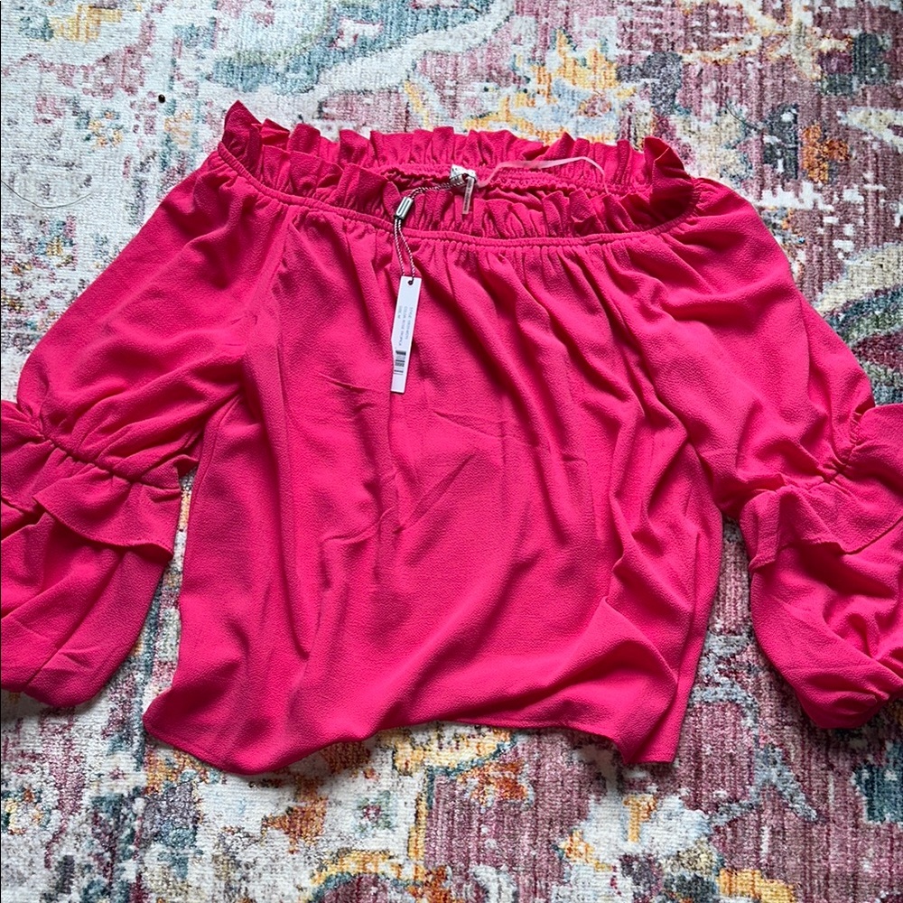 Women's Pink Off-Shoulder Top